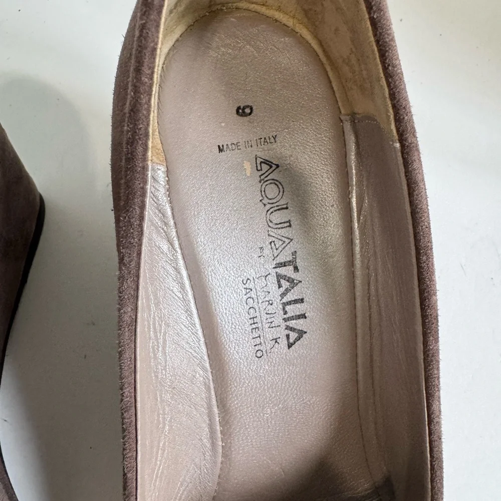 Aquatalia Women's Brown Suede Wedge Pumps Size 9